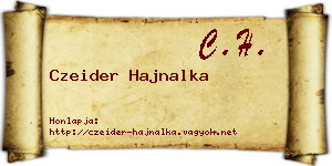 Czeider Hajnalka névjegykártya